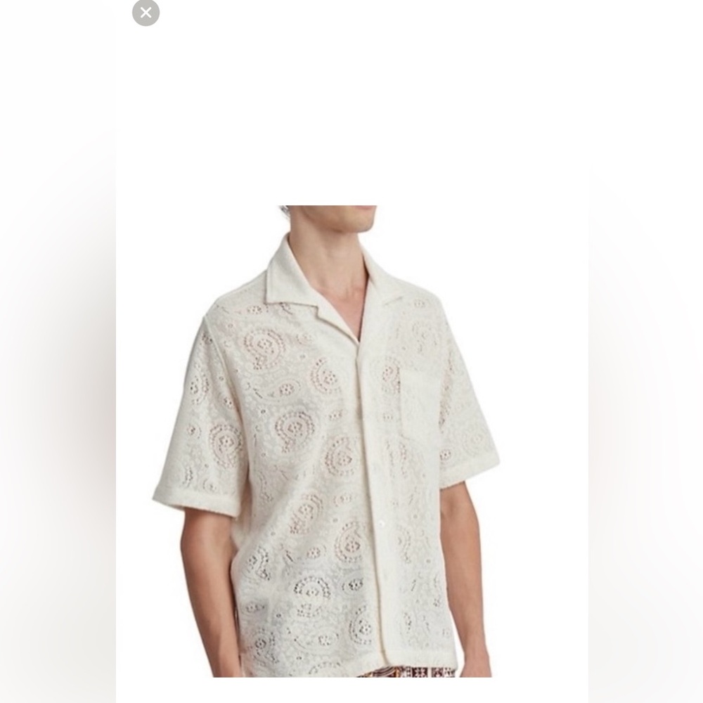 Rhude Cream Lace Button-Up Shirt